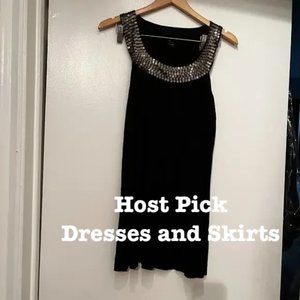 Forever 21 Black‎ Dress with Accents on Collar (Size Medium)